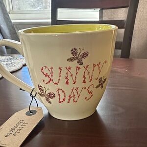 Sunny Days Butterfly Mug - Cream and Yellow